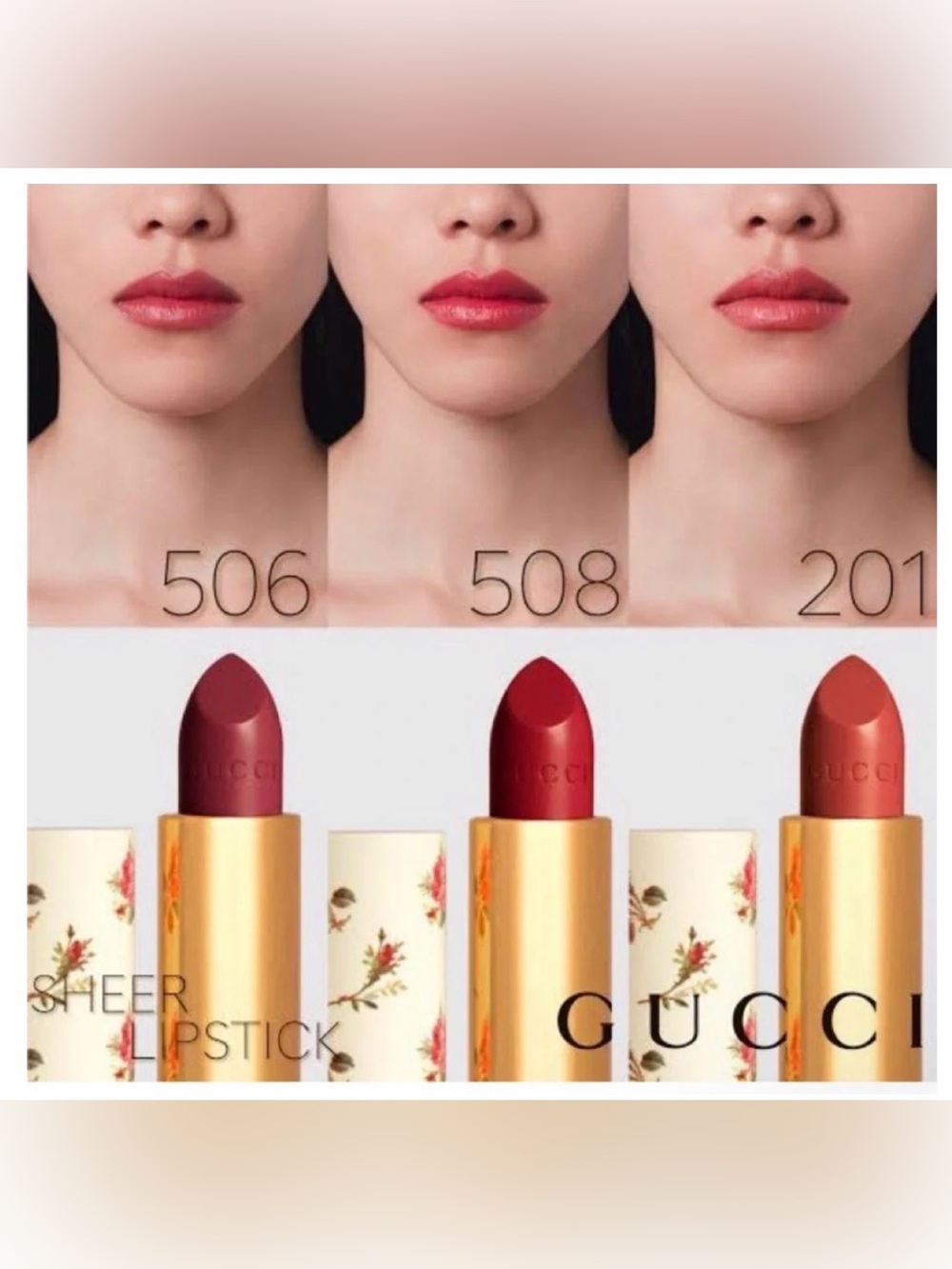 Gucci Rouge a Levres Voile Sheer Lipstick Limited Edition #506 Louisa Red - Picture 10 of 16